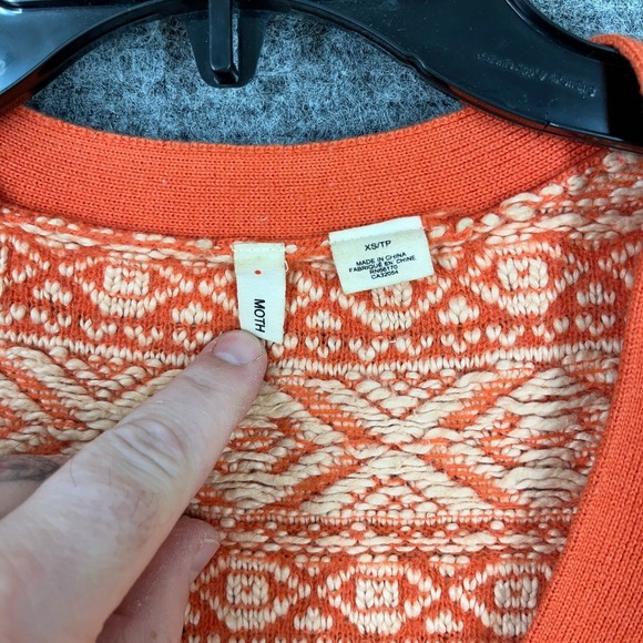 Anthropologie Moth Cardigan Womens XS Wool Blend Longline Knit Boho Indie Chic - Picture 3 of 10